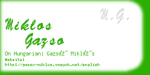 miklos gazso business card